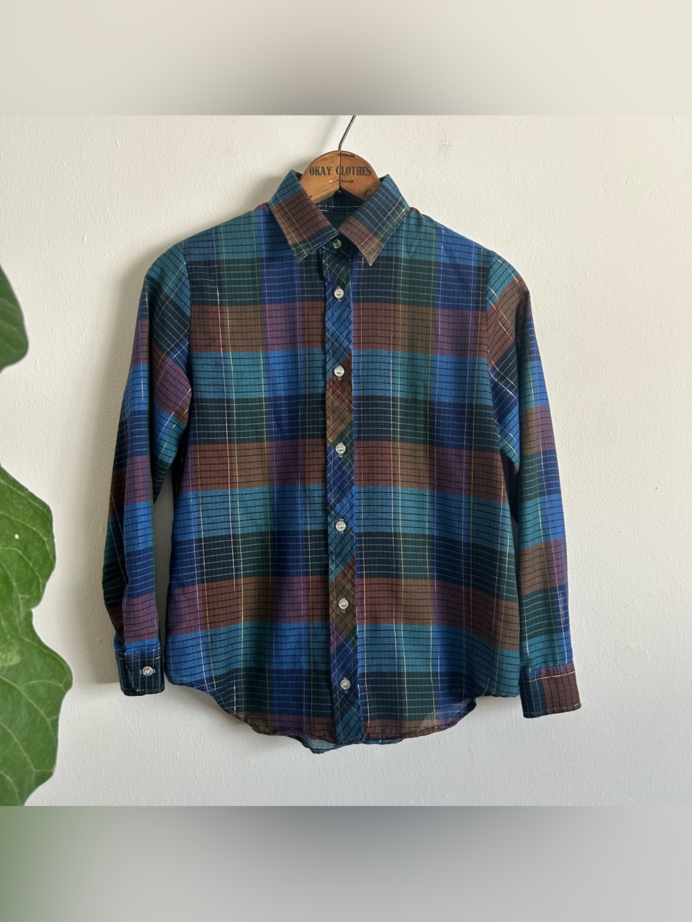 Vintage Jewel-Tone Plaid Shirt